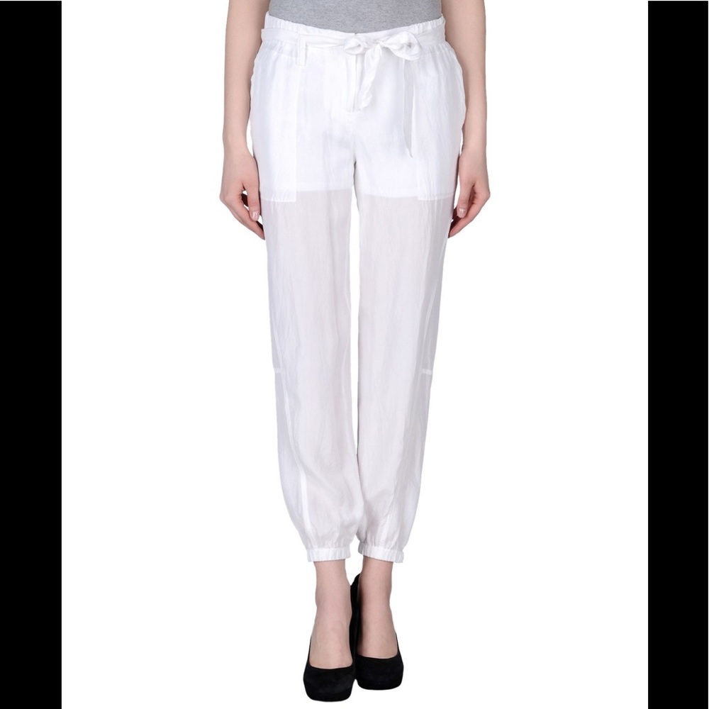 Silk White casual sweat joggers pants